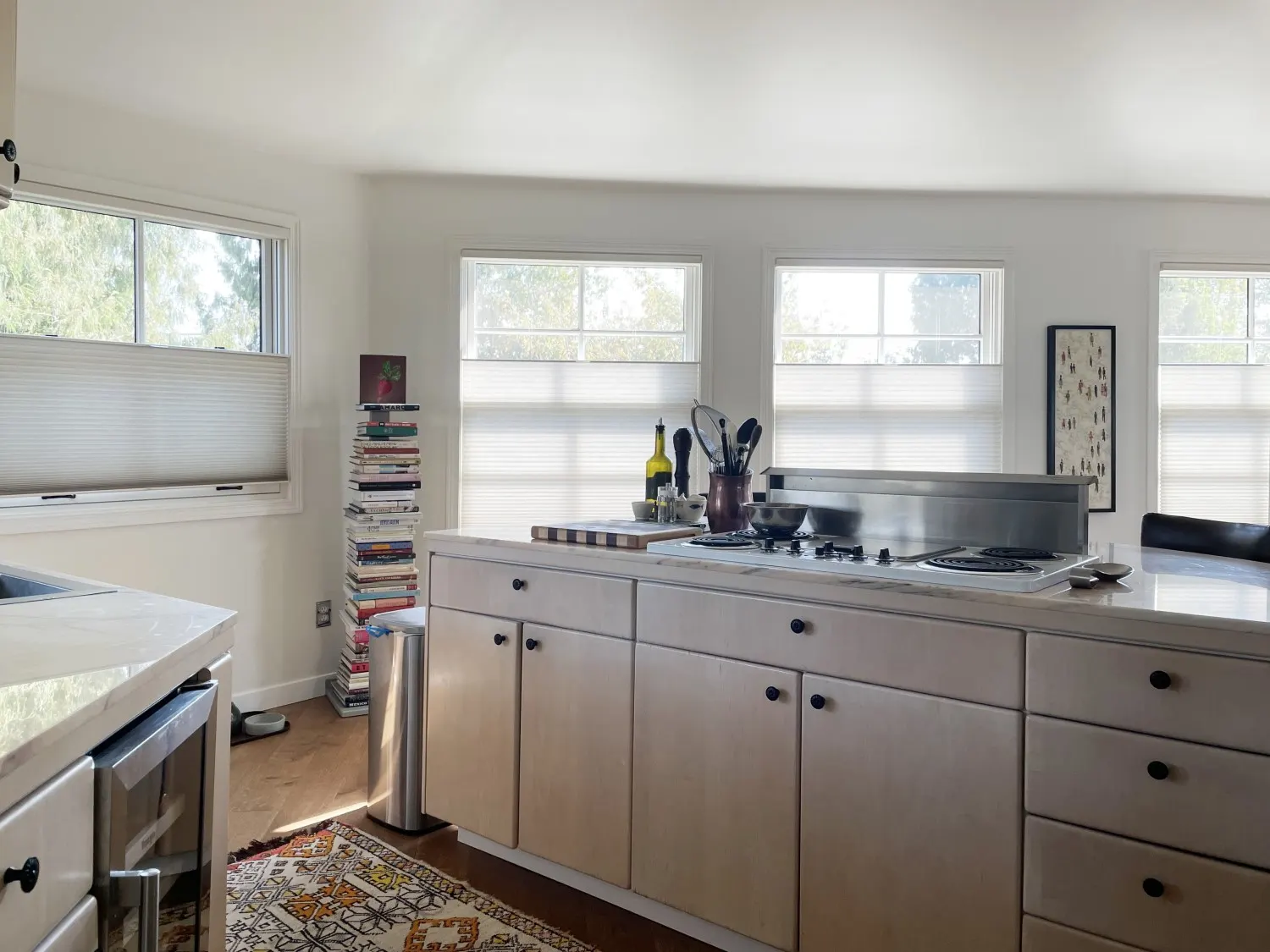 Honeycomb shades with top-down/bottom-up for kitchen in Seattle