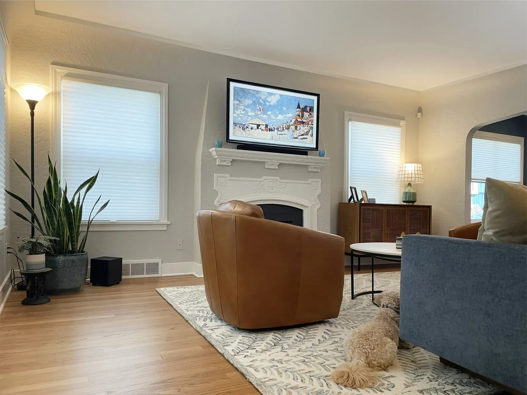 Architella honeycomb shades in a living room in Seattle