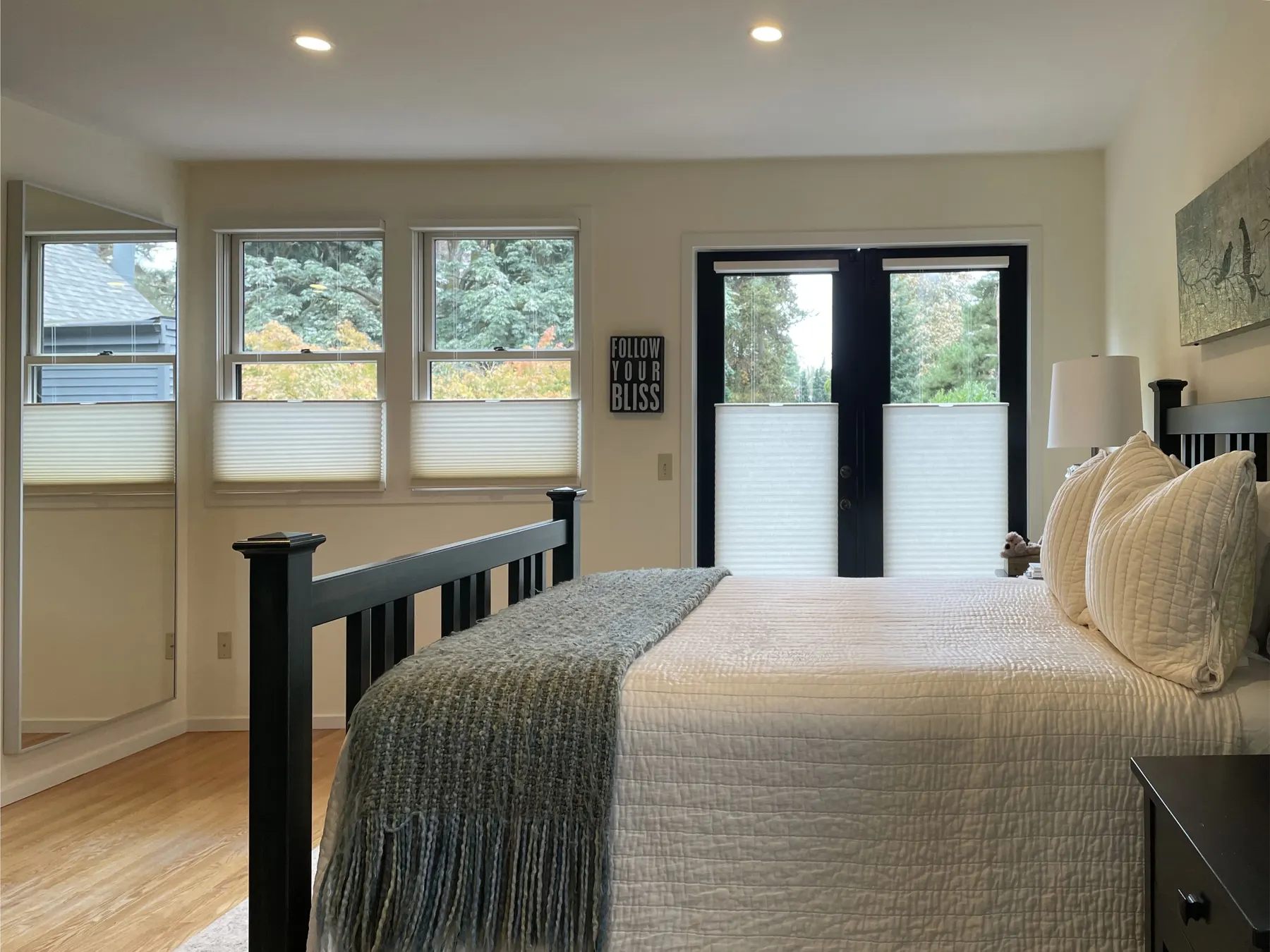 Semi-Sheer Architella Honeycomb for a Bedroom in Madison Park, Seattle