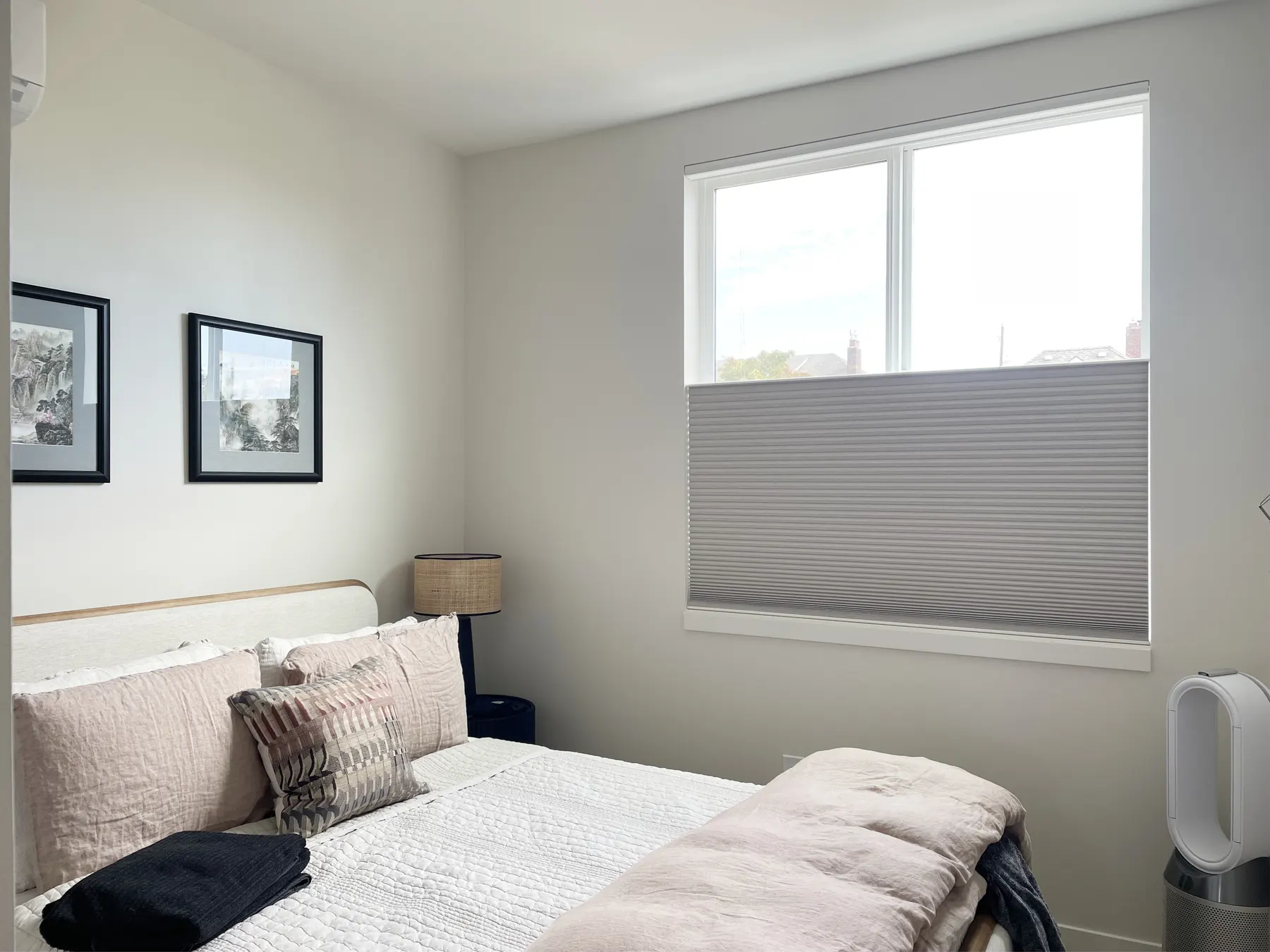 Motorized Blackout Honeycomb Shades for a Bedroom in West Seattle 2