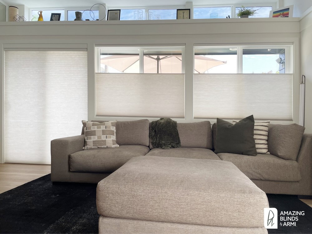 Contemporary Honeycomb Shades with Automation on SW Edmunds St, in West Seattle, WA