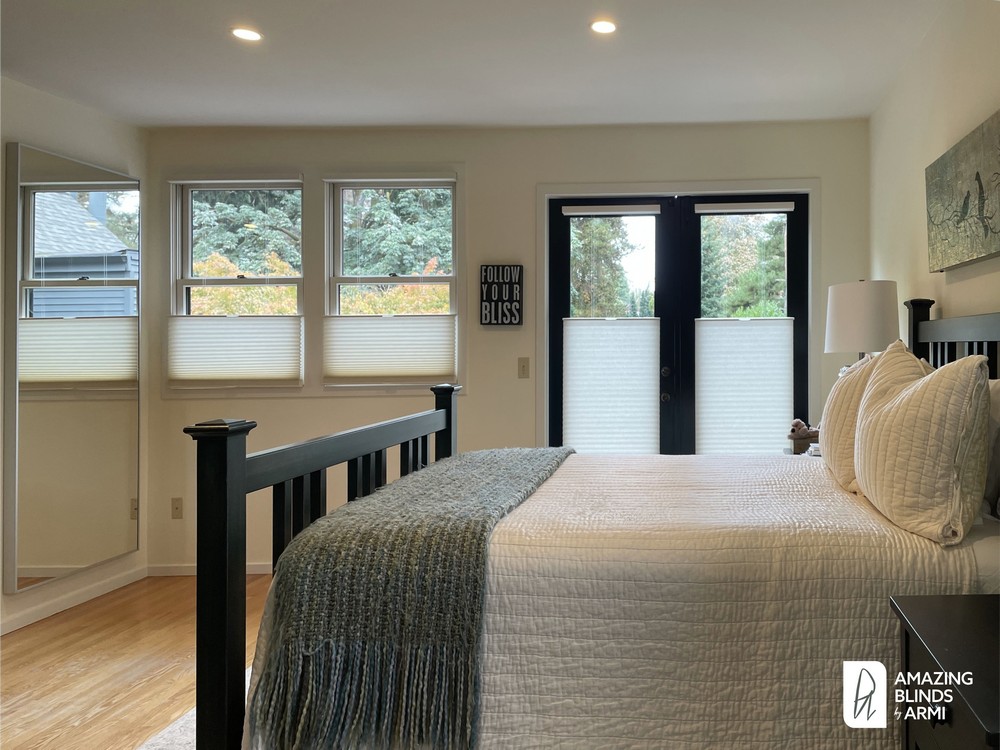 Energy-Efficient Semi-Sheer Honeycomb Shades on 37th Ave E in Madison Park, Seattle, WA