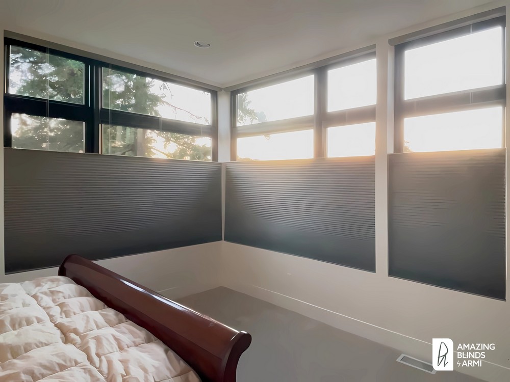 Flexible Honeycomb Shades for Large Windows with a View on SE 47th St in Mercer Island, WA