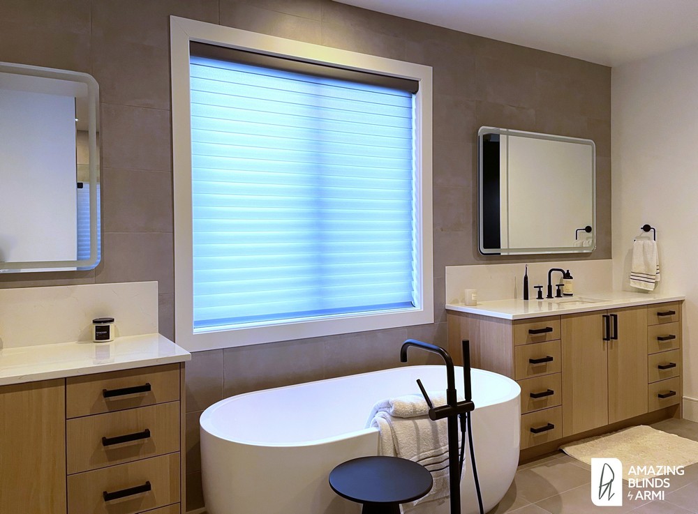 Stylish Silhouette Sheer Shades for a Brand-New Home on NE 8th St in Bellevue, WA